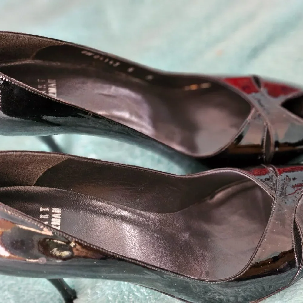 Stuart Weitzman black Criss cross heels size 8 medium - Picture 1 of 6